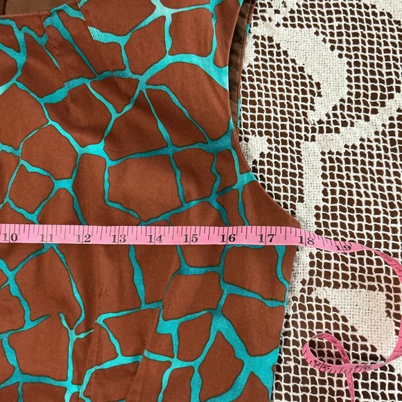 Anne Klein Brown and Teal Midi Dress - Picture 4 of 12